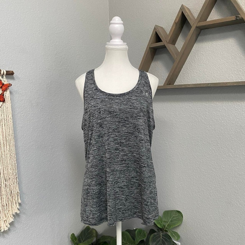 UNDER ARMOUR HEATHER GREY RACERBACK TANK TOP SLEEVELESS ACTIVEWEAR